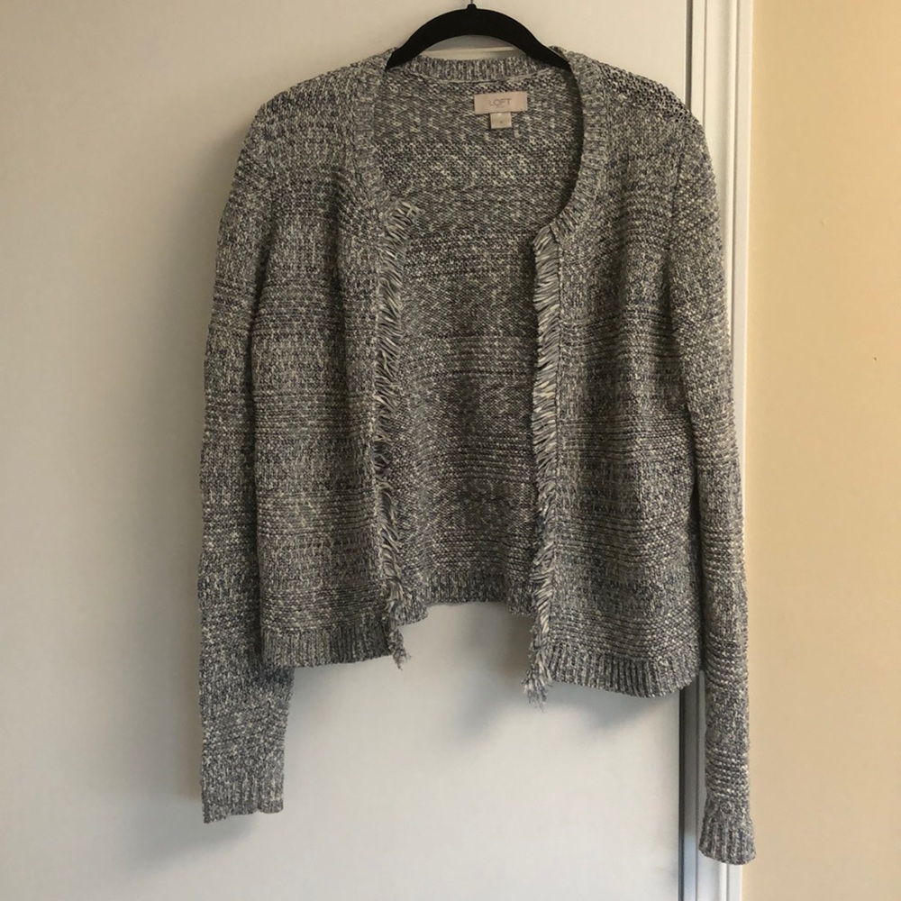 Loft Open Front Sweater With Fringe - image 2